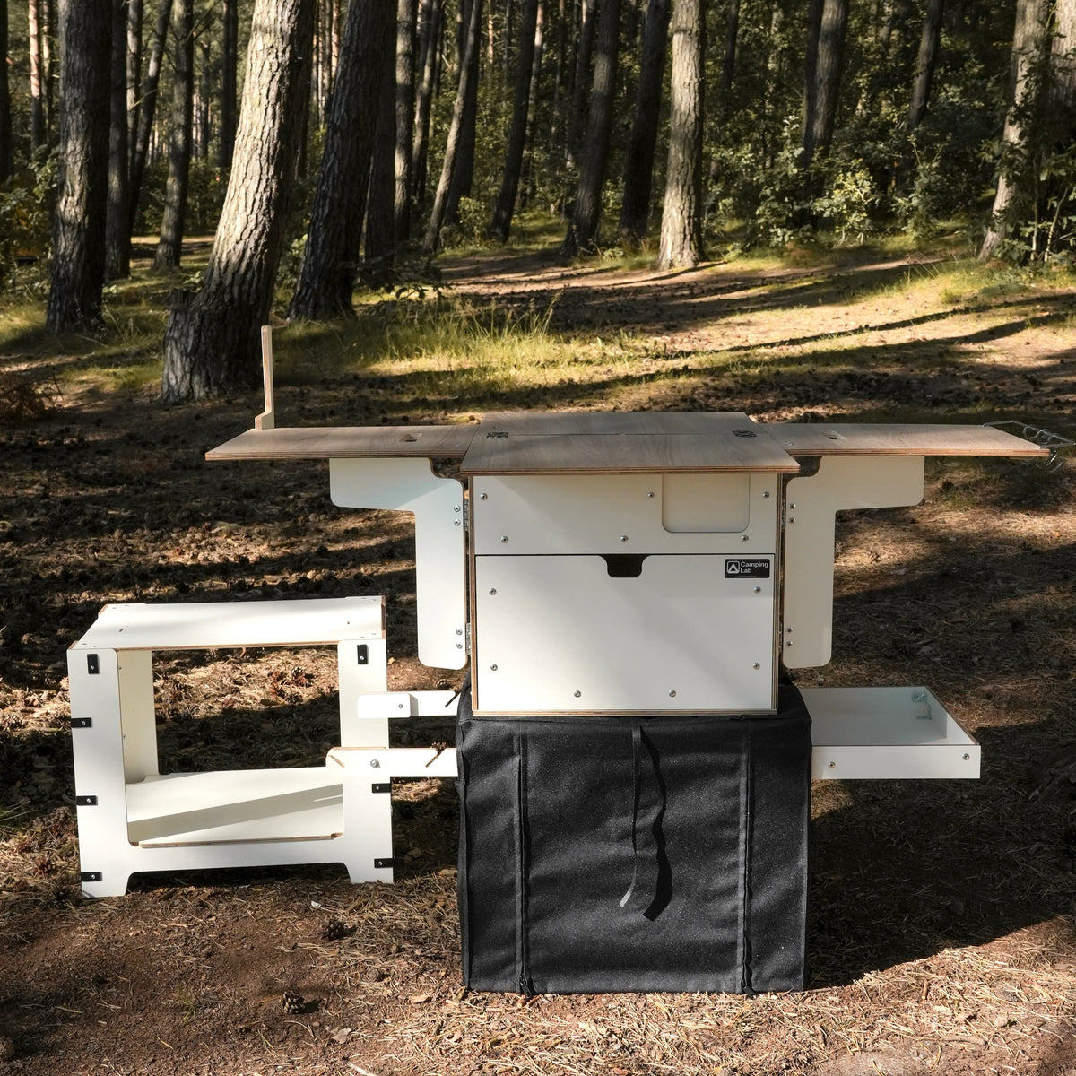 Camping Box Mini – cocina de camping completa con mesa adicional y funda